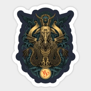 Capricorn Engraving Art Sticker